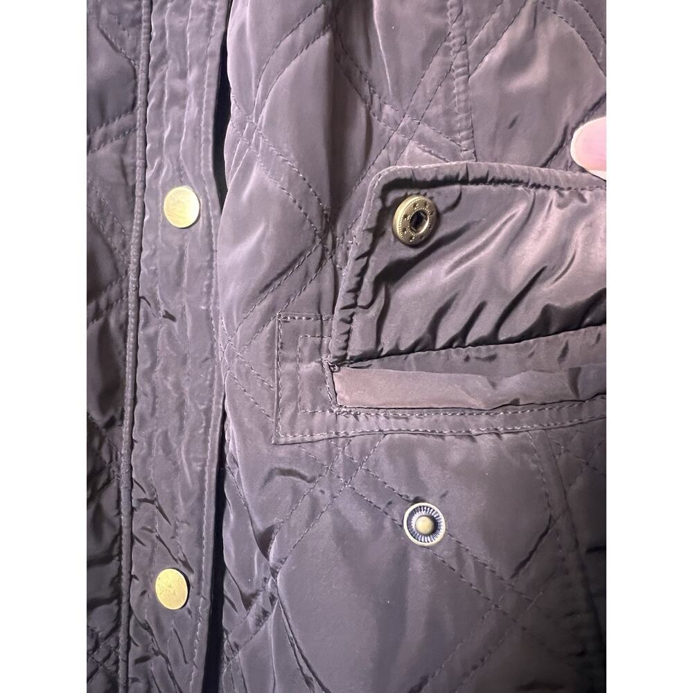 Talbots Womens Quilted Barn Jacket Petite Sz L Brown Snap Button - Picture 5 of 16